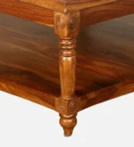 Rubberwood Minimalist Coffee Table in Matte Black Finish - Image 3