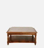 Rubberwood Minimalist Coffee Table in Matte Black Finish - Image 4