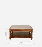 Rubberwood Minimalist Coffee Table in Matte Black Finish - Image 6