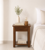 Rustic Nature Inspired Nightstand with Drawer Storage
