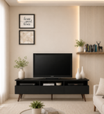 Shuhan Mango Wood Entertainment Unit In Dual Tone Walnut Finish