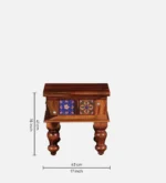 Sanya Natural Wood Bedside Cabinet with Elegant Finish - Image 4