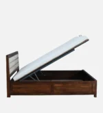 Sden Modern Hydraulic Storage Bed with Designer Wooden Texture Finish - Image 5