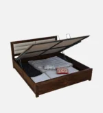 Sden Modern Hydraulic Storage Bed with Designer Wooden Texture Finish - Image 7