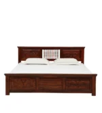 Selesto King Size Bed Without Storage in Ivory Oak Finish by Norwood - Image 4