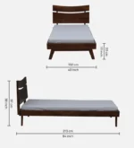 Senviro Solid Wood Single Bed with Elegant Headboard Design - Image 7