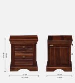 Serona Curve Natural Wood Bedside Table - Image 8