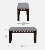 Sistel Sheesham Wood 4 Seater Dining Set In Scratch Resistant Provincial Teak Finish With Marble Top - Image 5