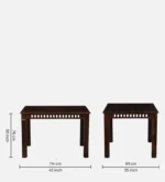Sistel Sheesham Wood 4 Seater Dining Set In Scratch Resistant Provincial Teak Finish With Marble Top - Image 6