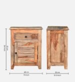 Sivaroa Luxury Solid Wood Bedside Cabinet in Teak Finish - Image 6