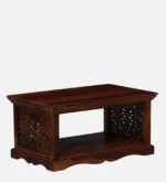 Solid Teak Wood Scandinavian Coffee Table in Light Oak - Image 7