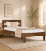 Soverb Single Size Bed In Brown Maple Colour