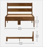 Soverb Single Size Bed In Brown Maple Colour - Image 2
