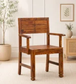 Cambrey Solid Sheesham Wood Chair in Walnut Finish