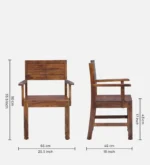 Cambrey Solid Sheesham Wood Chair in Walnut Finish - Image 4