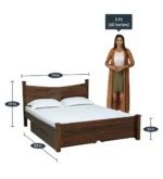 Sravena Sheesham Wood Storage Bed in Natural Rustic Tone - Image 2