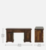 Stand Sheesham Wood Writing Table in Scratch Resistant Provincial Teak Finish - Image 3