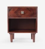 Suntravo Solid Sheesham Wood Nightstand with Open Storage - Image 5