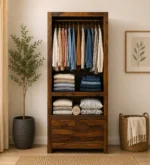 Suscany Solid Wood Wardrobe with Handcrafted Patterns