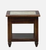 Sylven Teak Wood Bedside Table in Meadow Brown Natural Finish - Image 4