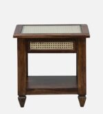 Sylven Teak Wood Bedside Table in Meadow Brown Natural Finish - Image 6