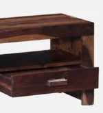Tavrin Sheesham Wood Nightstand in Burnt Sienna Finish with Drawer - Image 3