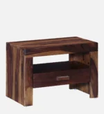 Tavrin Sheesham Wood Nightstand in Burnt Sienna Finish with Drawer - Image 4