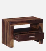 Tavrin Sheesham Wood Nightstand in Burnt Sienna Finish with Drawer - Image 6