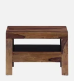 Tavrin Sheesham Wood Nightstand in Burnt Sienna Finish with Drawer - Image 8
