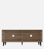 Terraa Handmade Acacia Wood Entertainment Console In Natural Stone Finish - Image 4