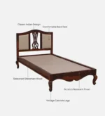 Trivona Solid Wood Single Bed with Natural Grain Texture - Image 5