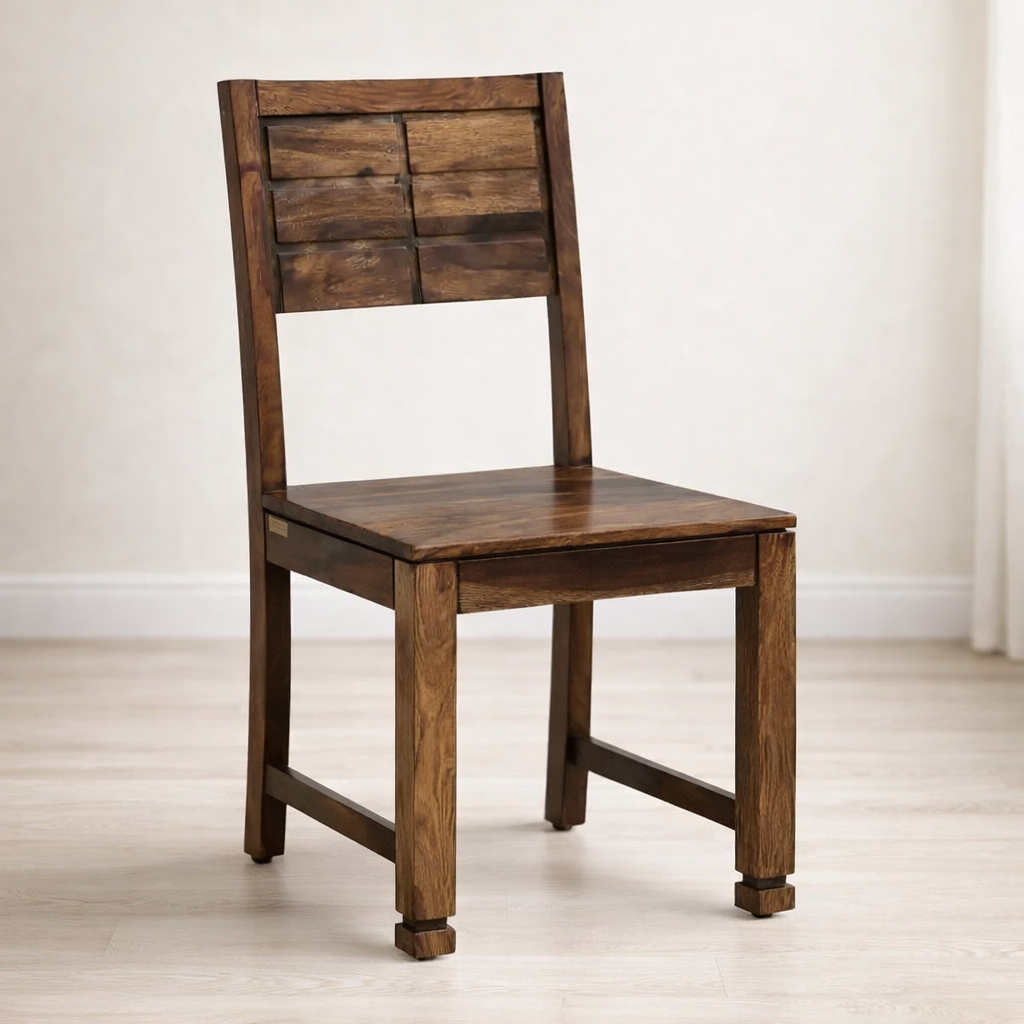 Ualencia Sheesham Wood Dining Chair with Cushion Seat classic wood (4) Ualencia Sheesham Wood Dining Chair with Cushion Seat Set Of 2 - Image 1