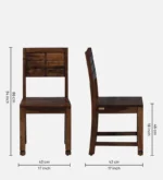 Ualencia Sheesham Wood Dining Chair with Cushion Seat Set Of 2 - Image 5