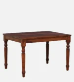 Uigaro Solid Acacia Wood Live Edge 4 Seater Dining Table in Walnut Finish - Image 7