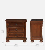 Ulmorin Contemporary Wooden Bedside Table with Open Shelf - Image 3