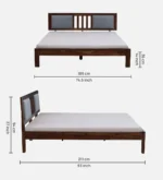 Uovanta Elegant Natural Texture Wooden Queen Bed for Stylish Bedrooms - Image 2