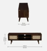 Vabir Large Solid Wood TV Cabinet In Classic Rustic Grain Finish - Image 6