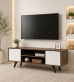 Vanya Solid Sheesham Wood TV Console In Natural Oak Finish