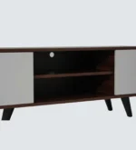 Vanya Solid Sheesham Wood TV Console In Natural Oak Finish - Image 2