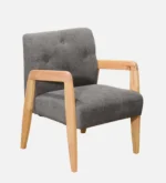 Verona Modern Upholstered Sheesham Wood Accent Chair for Living Room - Image 2