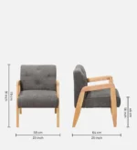 Verona Modern Upholstered Sheesham Wood Accent Chair for Living Room - Image 6