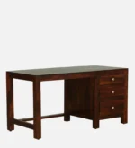 Villa Sheesham Wood Writing Table in Scratch Resistant Honey Oak Finish - Image 5