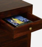 Villa Sheesham Wood Writing Table in Scratch Resistant Honey Oak Finish - Image 9