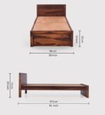Vimbera Solid Wood Single Bed in Rustic Natural Tone - Image 7
