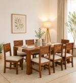 Vorvick Handcrafted 8 Seater Wooden Dining Set with Elegant Design