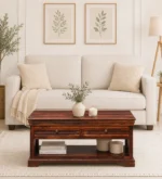 Wenge Wood Contemporary Coffee Table in Espresso Brown