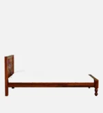 Wenvora Solid Sheesham Wood Single Bed in Premium Natural Finish - Image 3