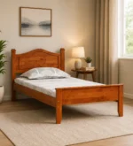 Wexora Solid Sheesham Wood Single Bed with Strong Base in Natural Finish for Home