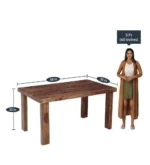 Wlora Sheesham Wood 6 Seater Dining Set In Scratch Resistant Provincial Teak Finish - Image 3