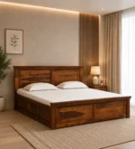 Wokyo Modern King Size Bed with Underbed Storage and Premium Wooden Finish